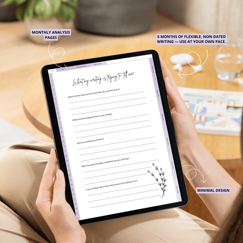 Undated Digital Writing Journal | Prompts, Free-Writing (PDF Pattern)