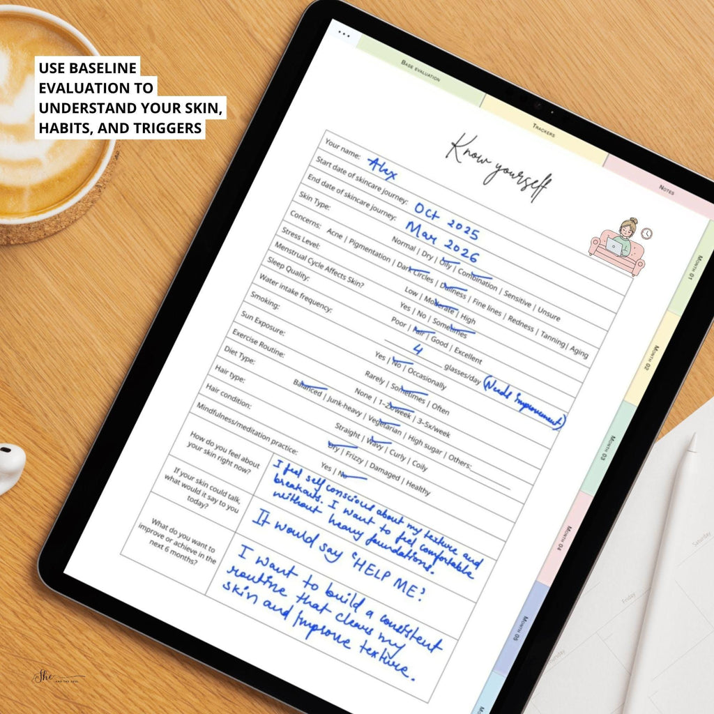 6 Month Undated Self Care Planner for iPad | Digital Skincare & Wellness Planner | GoodNotes Notebook