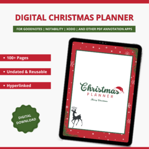 Undated digital Christmas planner for iPad and GoodNotes