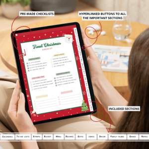 Undated digital Christmas planner for iPad and GoodNotes